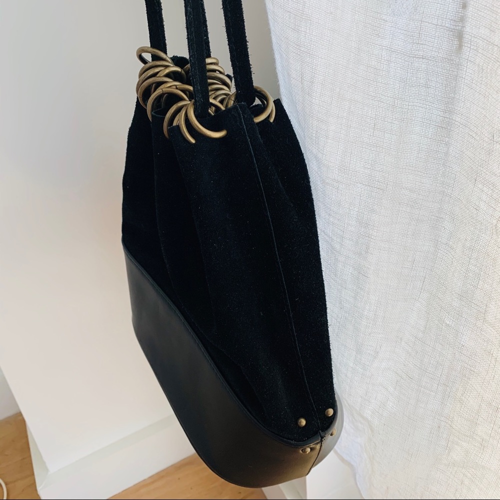 TOPSHOP Leather Suede w/ Brass Bucket Bag